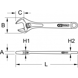 KS-Tools Klucz francuski z grzechotką, 0 - 32 mm